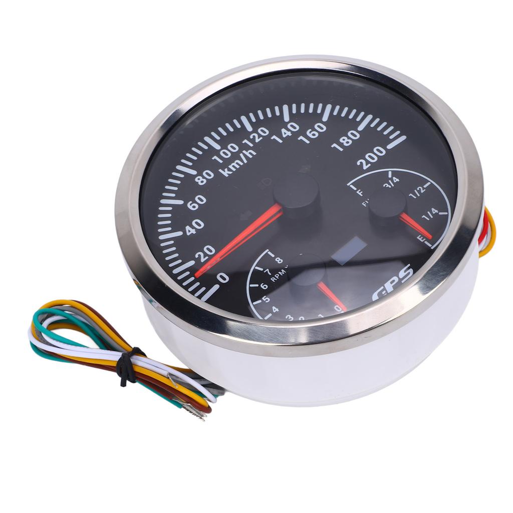 110mm GPS Odometer 0 To 200KM H Multifunctional 0 To 8000RPM Tachometer E 1 4 1 2 3 4 F Fuel Level Gauge with Turn