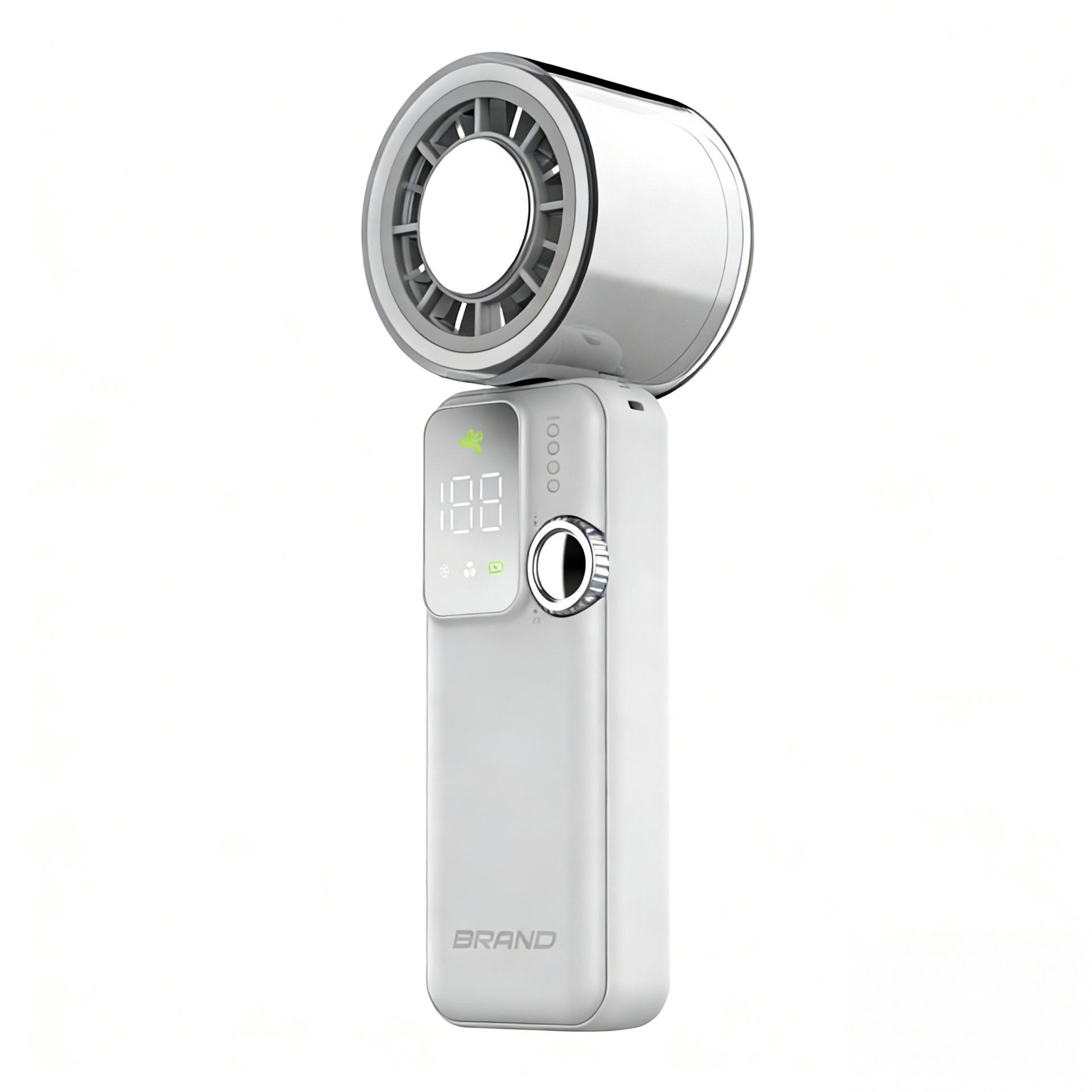 2026 Portable Ice-Cooling Handheld Fan with Digital Display & Folding Design 6000mAh [Basic High-speed Cooling]