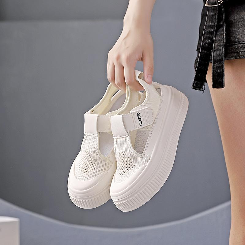 

Летающие тканые женские туфли 2025 популярные летние дышащие тонкие сетчатые туфли легкие универсальные полые спортивные туфли женские KT-2680 35