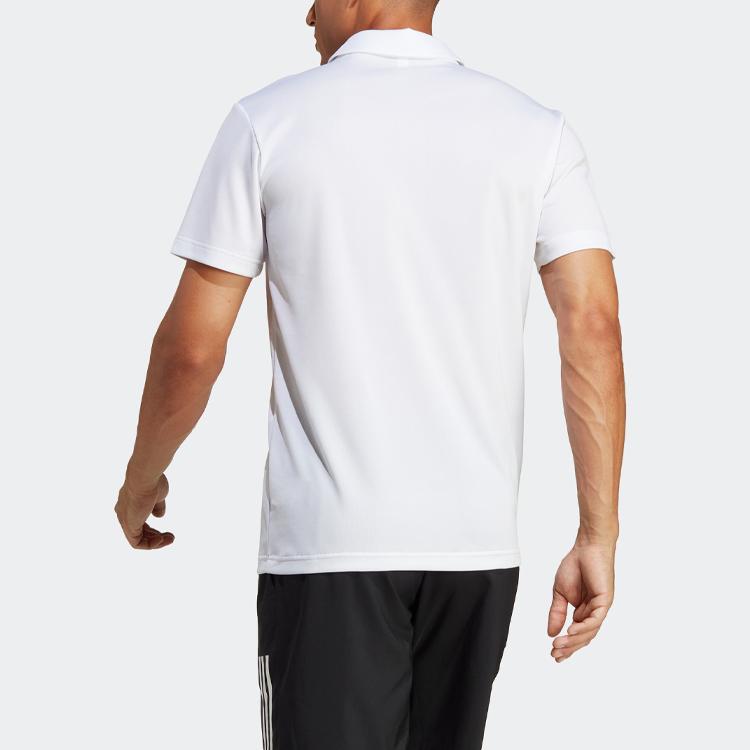 Adidas Tennis Fabric Polo Shirt With Solid Color Logo Men Tops White HR8729