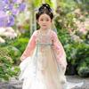 Girls' Pink Hanfu Tang Dynasty Dress with Pibai