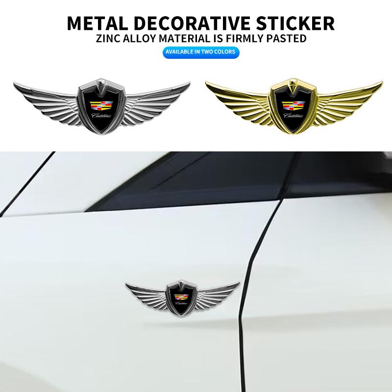1Pcs Metal Car 3D Eagle Angel Wings Logo Trunk Fender Sticker for Cadillac Logo Escalade CTS ATS SRX XTS XT5 STS CT5 CT6 BLS XLR