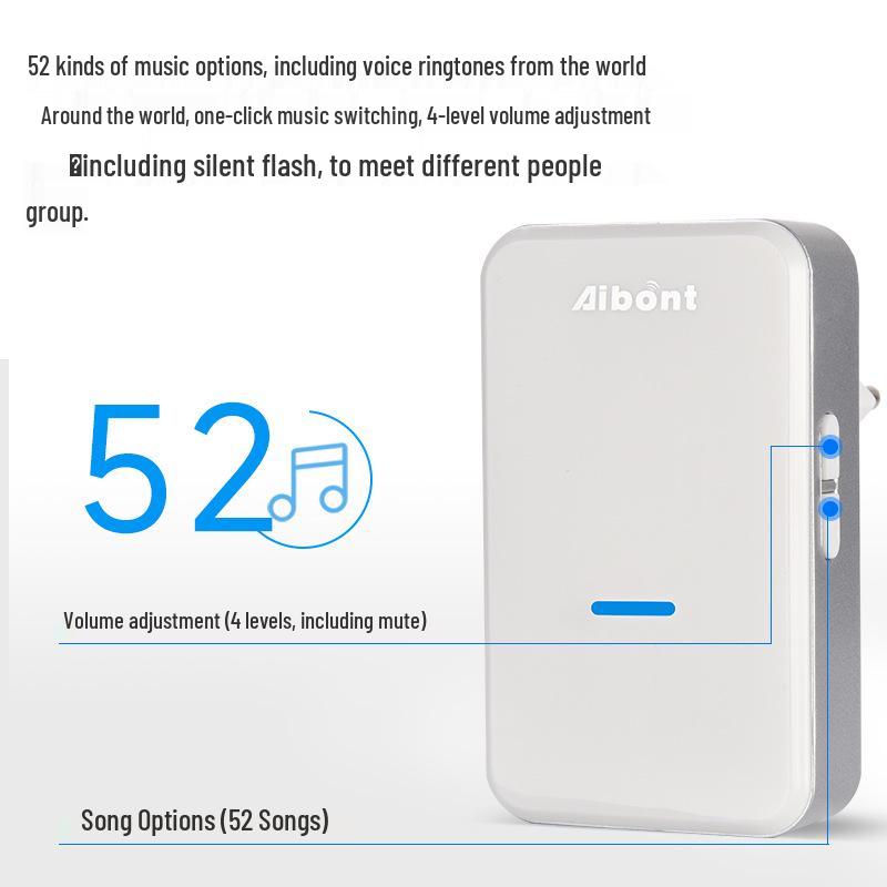 Smart Wireless Electronic Music Doorbell, Long-Distance Range