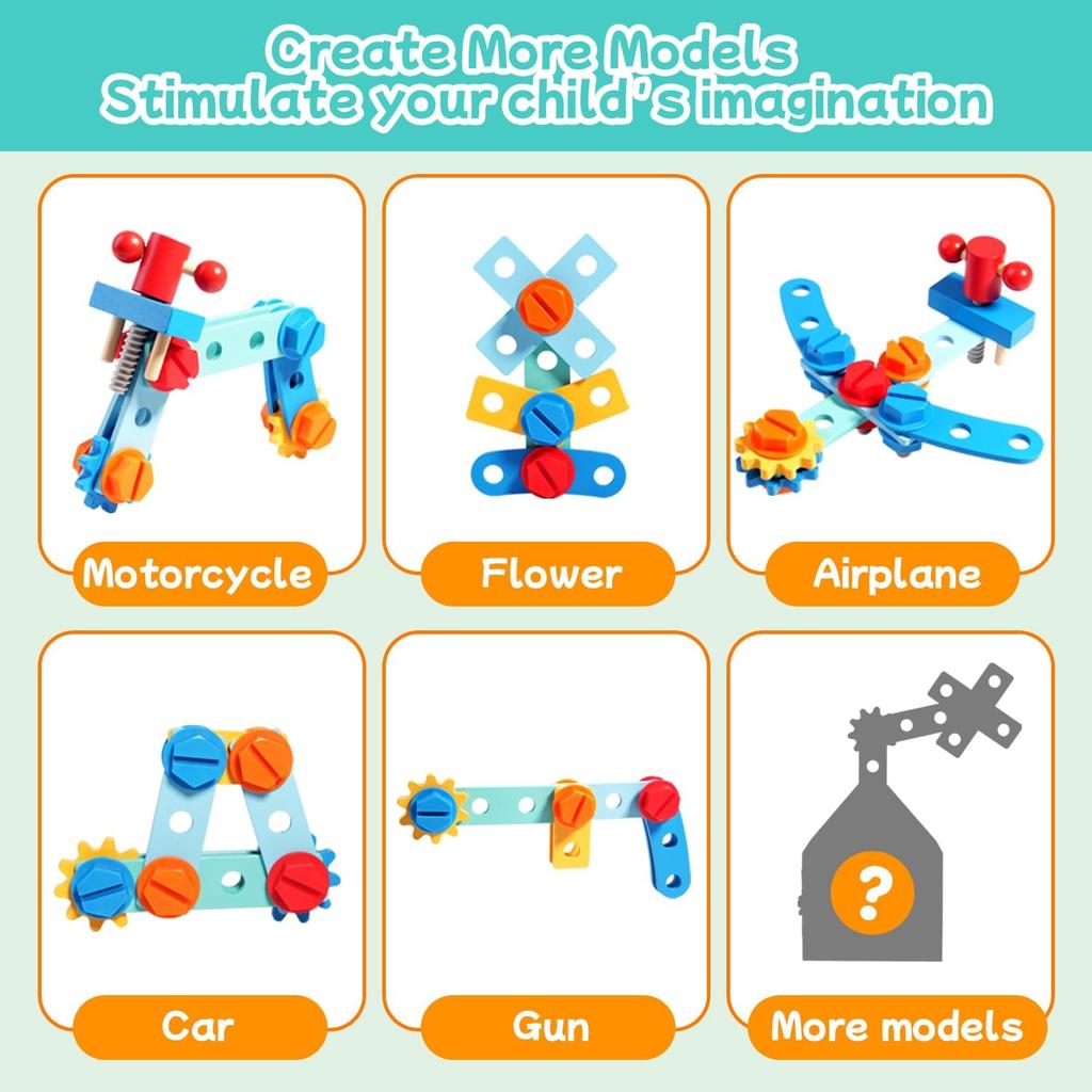 Children's Wooden Toolbox Set Toys Simulation Maintenance Tool Repair Toys Montessori Screw Puzzle Kids Pretend Play Toys Gift