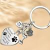 Stainless Steel Dog Tag Key Chain Love Heart Pet Animal Keyring  Pet Memorial