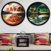 24inch Wall Hanging Moving Sand Painting Art Picture Round Glass Deep Sea Sandscape In Motion Flowing Sand Frame Sand Painting