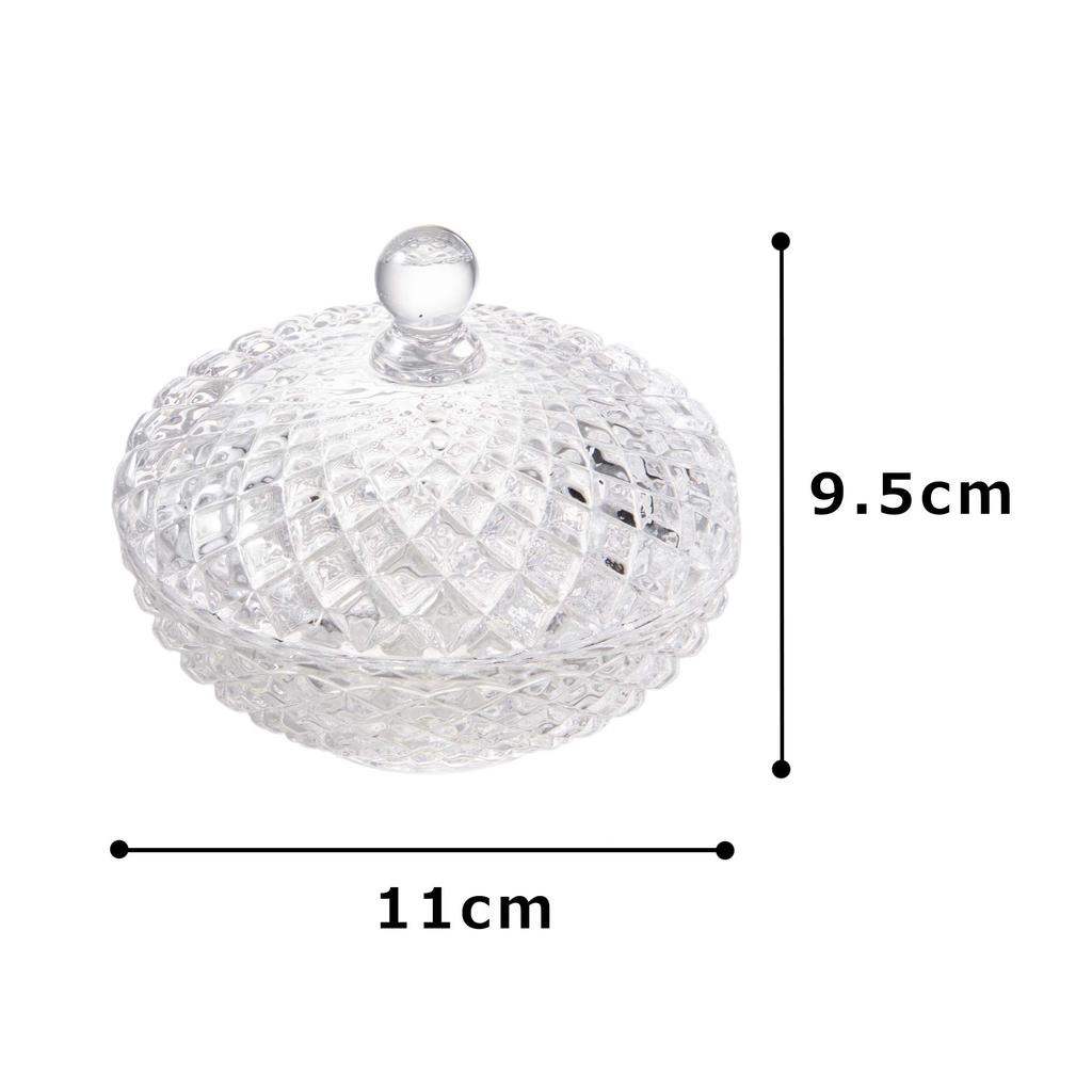 Aoyama Glass Vulcan Glass Small Bowl with Lid, Storage Container, Canister (with Lid), 11cm, AMG-CA-P703