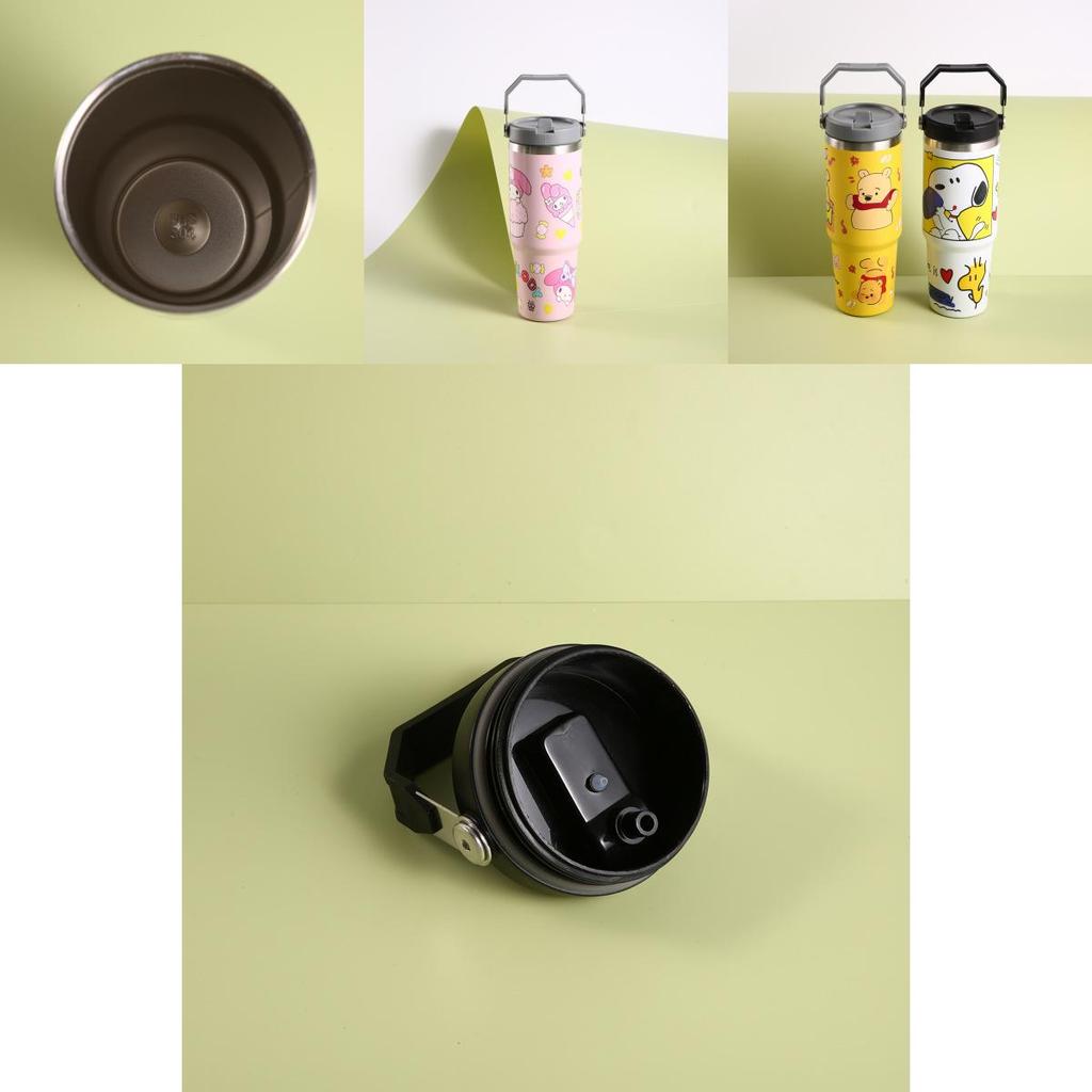 Hochwertiger Edelstahl-Vakuumisolierbecher mit Cartoon-Muster und großem Fassungsvermögen 30 oz