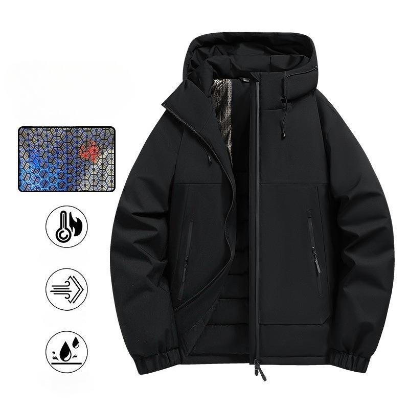 

Men s Winter Warm Jackets Casual Quilted Windproof Outwear Coat With Pockets Hooded Work Jacket Windbreaker for Men Padded Thick Parka Thermal Jackets S