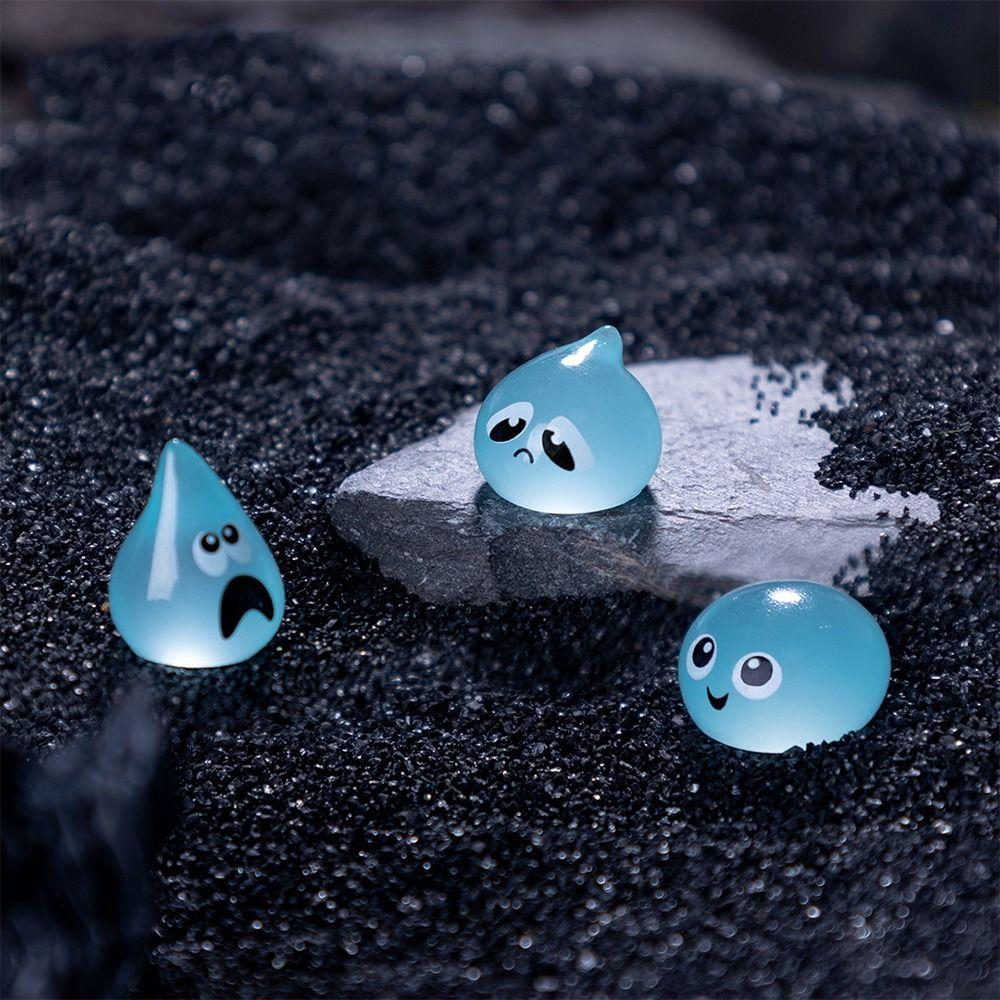 50pcs Cartoon Halloween Luminous Water Elf Figurine Cute Resin Crafts Mini Water Elf Ornament DIY Charming Waterdrop Statue
