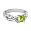 Peridot Twisted Vine Band Ring -925 Sterling Silver