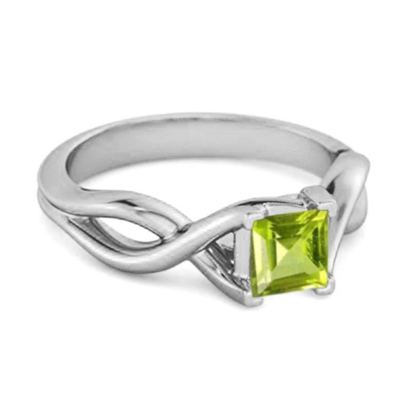 Peridot Twisted Vine Band Ring -925 Sterling Silver
