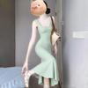 Suspender Dress Women's Waist Pinch Slim Fit with Chest Pad Summer Dopamine Beautiful Vest Long Dress Hip Wrap Waist Skirt