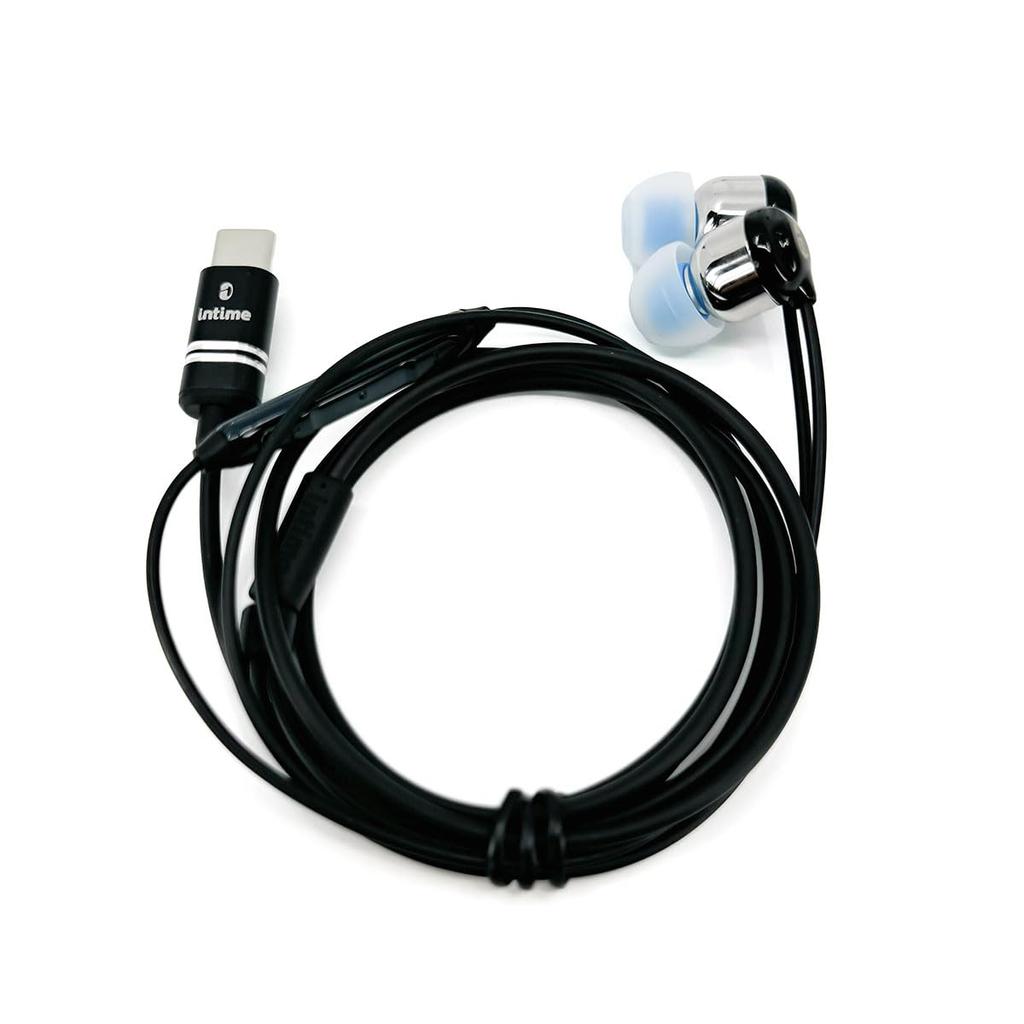 Intime Earphones Wired Aoi NEO Real Black Blue Canal Type USB Plug Black TYPE-C 3.5mm (Real USB-C)