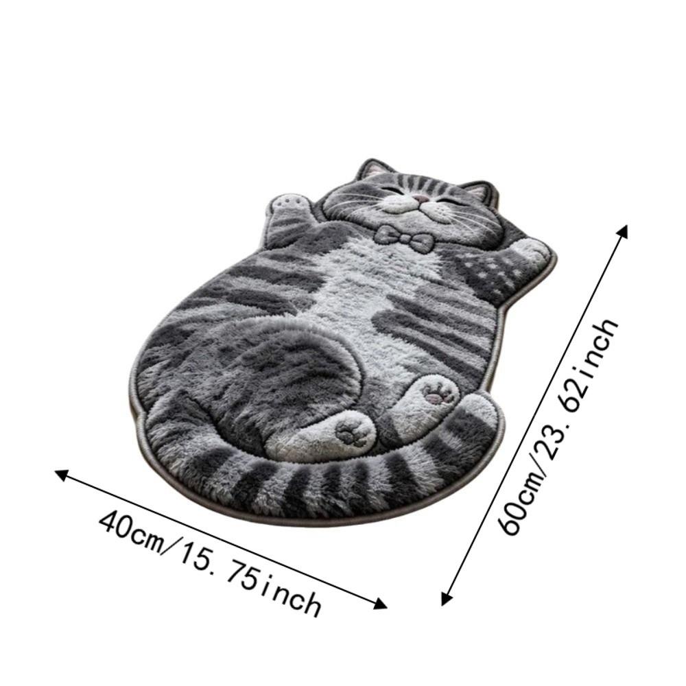 2D Home Decor Carpet Anti-fouling Cartoon Carpet Cute Cat-Shaped Area Rug  Bedrooms