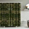 Luxurious Green Damask Shower Curtain Elegant Home Decor For Bathroom Polyester Fabric With Hooks (Size: 72X84)