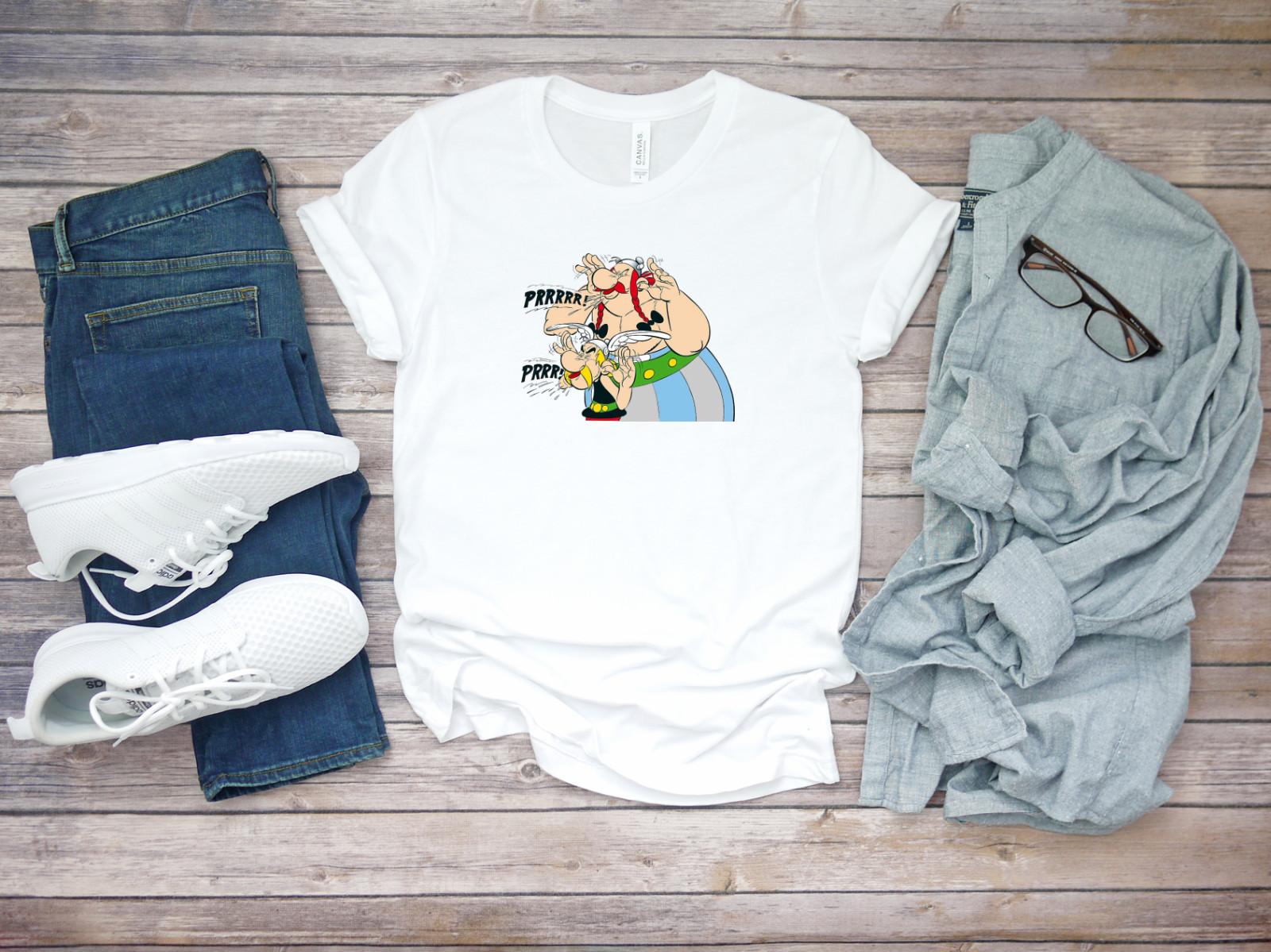 Asterix and Obelix Short Sleeve White Men T-shirt F165 S