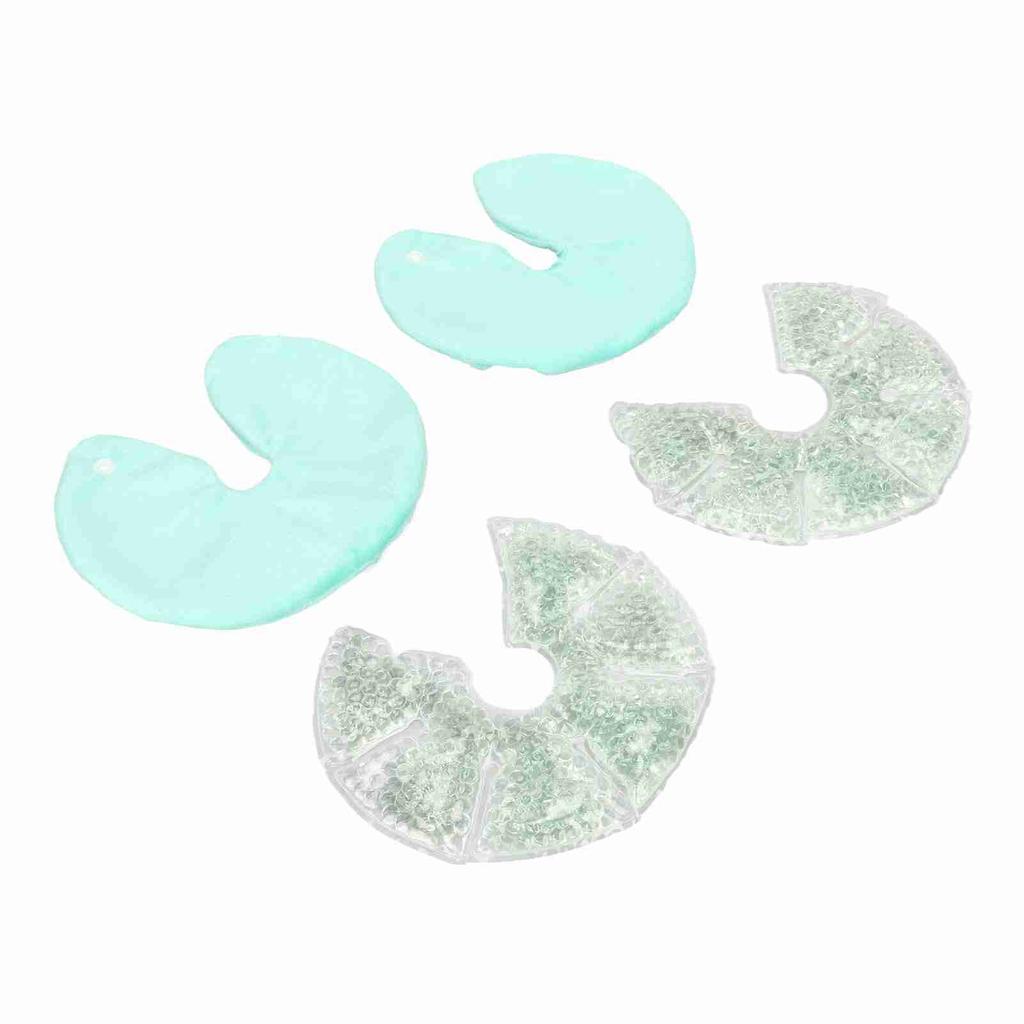 1 Pair Breast Gel Pads Reusable Hot Cold Compress Breast Nursing Ice Pack for Breastfeeding Green