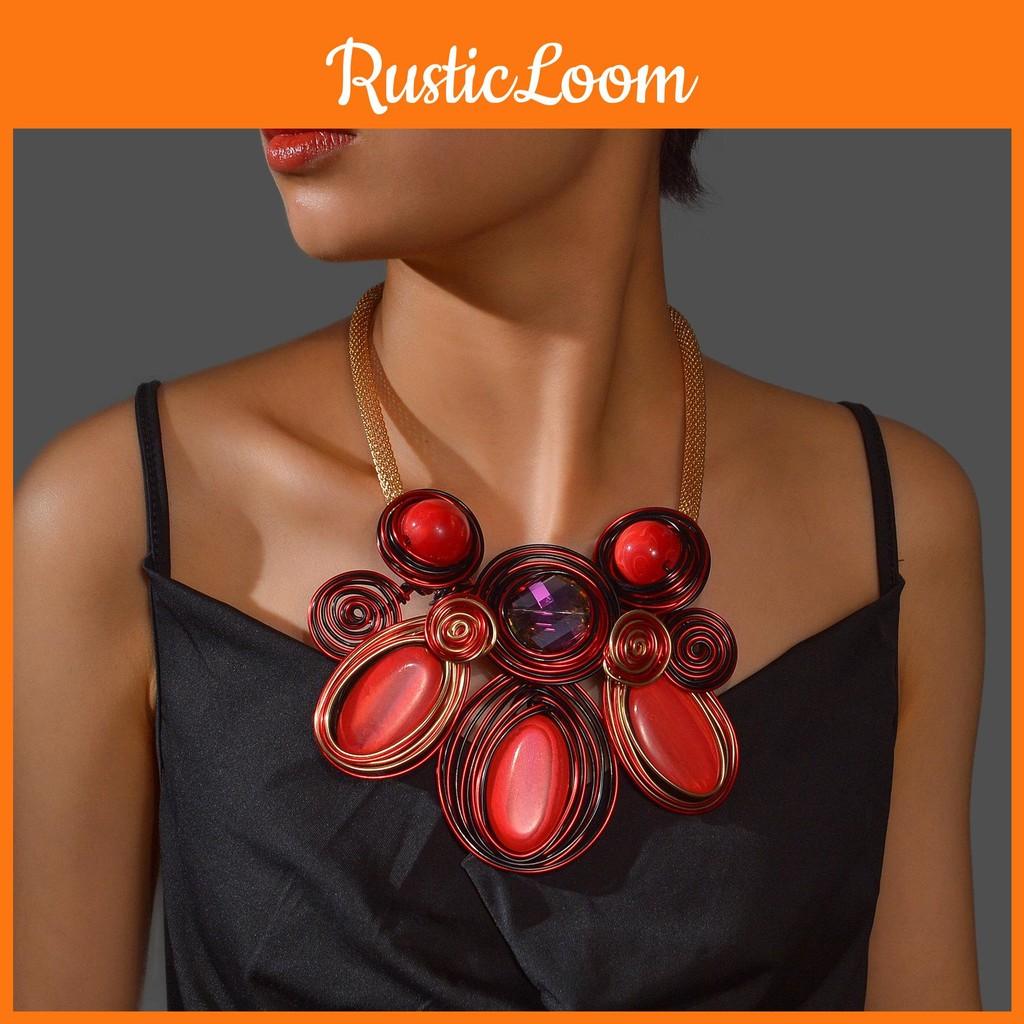 Geometric Exaggerated Crystal Jewelry Set With Alloy Necklace Earrings For Style Youth