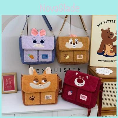 Zootopia Judy Nick Strawberry Bear Plush Shoulder Bag Cartoon Style For Casual Wear
