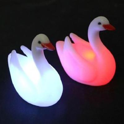 LED 7 Colors Change Lamp Romantic Swan Shape Christmas Night Light Decoration