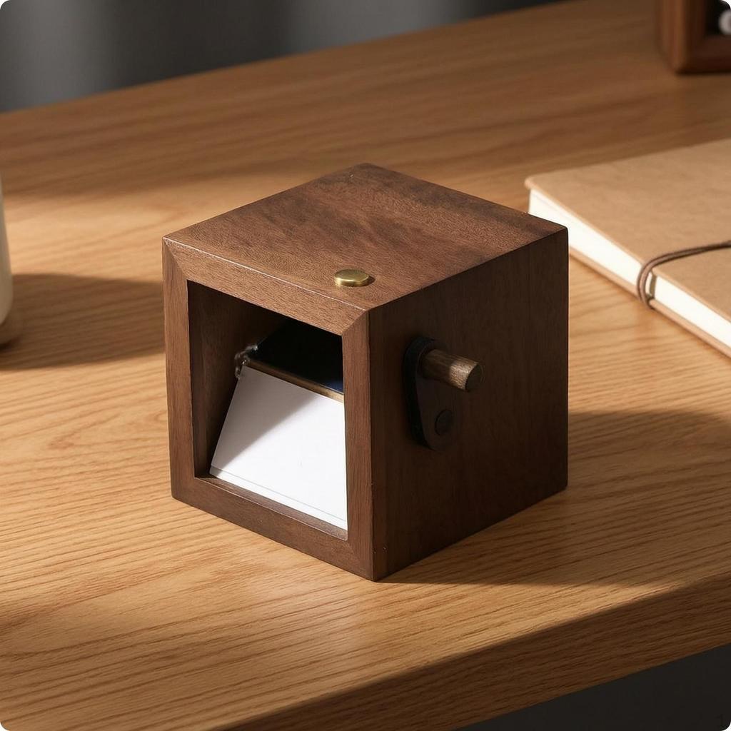 Hand-Crank Flipbook Box DIY Mechanical Picture Flipper Compact for Desk, Couples