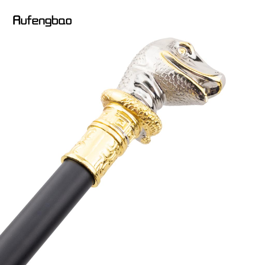 Golden White Snake Cobra Gentleman Walking Cane Fashion Walking Stick Gentleman Crosier Knob Walking Stick 92cm