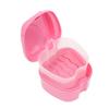 Denture Case, Denture Bath Box False Teeth Storage Box with Basket Net Container
