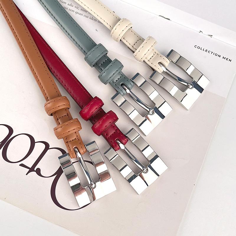 Slim Leather Belt with Casual Pants Short Skirt Jeans Women's Belt Leather Leather Goods