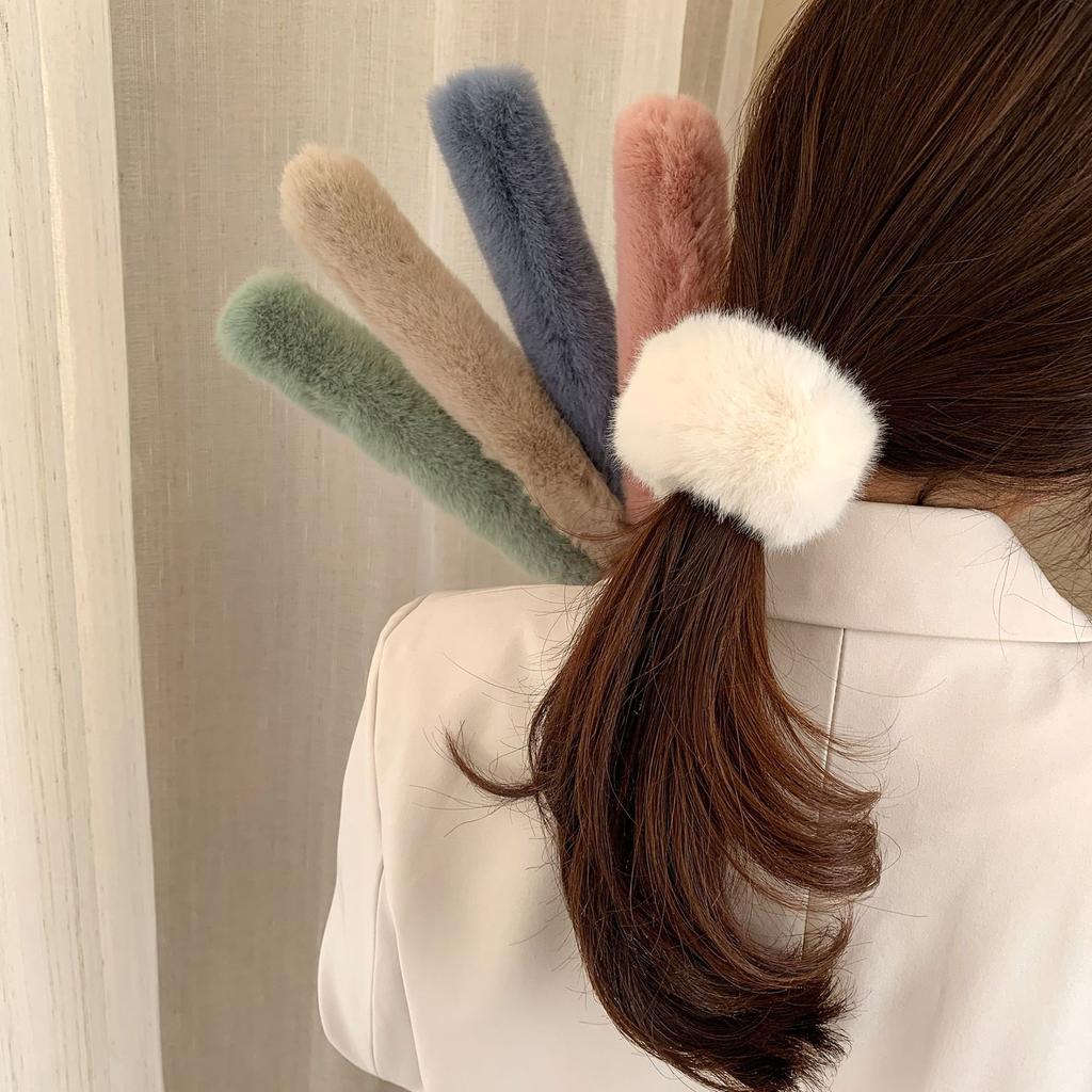 Plüsch-Haargummi Niedliches und vielseitiges Hasenhaar-Armband Plüsch-Haar-Pop-Schleife Haargummi Kopfseil Mädchen Dutt-Haargummi