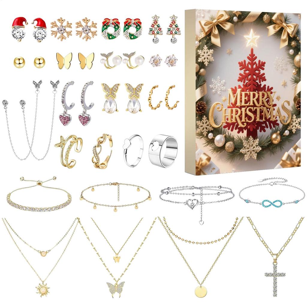 Christmas Countdown Calendar Advent Day Calendar Beaded Bracelet DIY Bracelet Countdown Calendar Girl Gift 24pcs Kids Toys