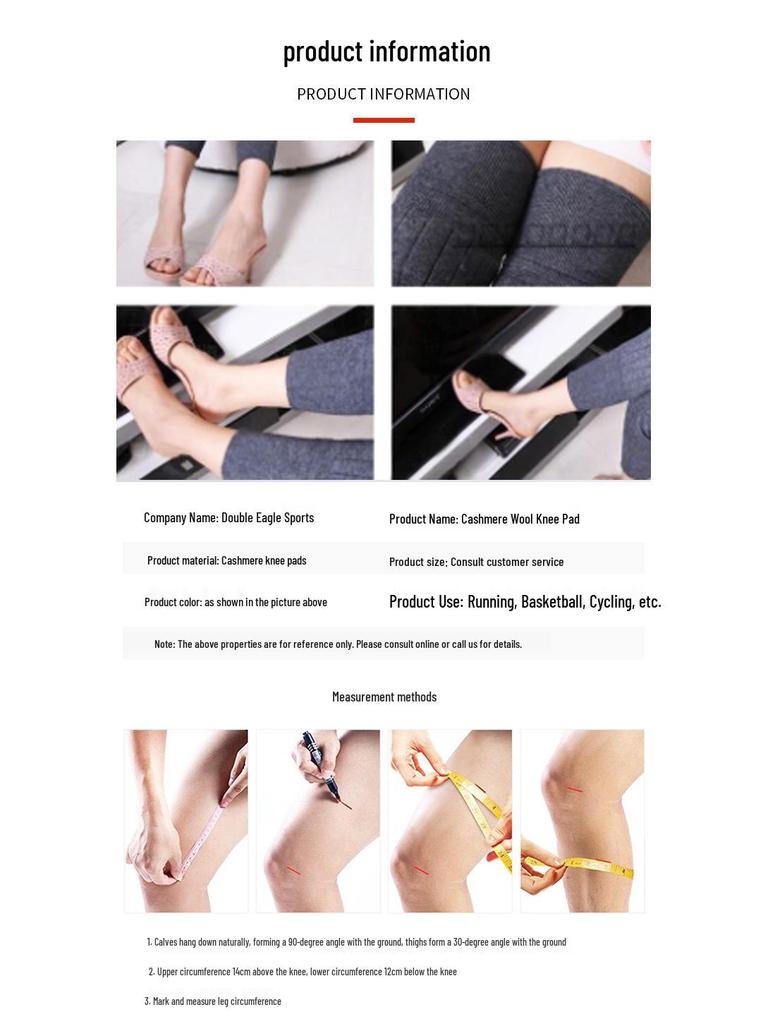 Warm Wool Cashmere Knee Pads for Elderly – Sports Protective Gear