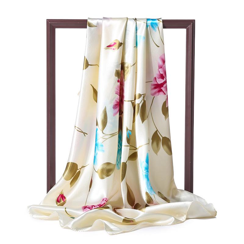 

90x90 см модный шелковый атласный шарф для женщин повязка на голову квадратные шали и шарфы на шею 90x90cm светло-фиолетовый