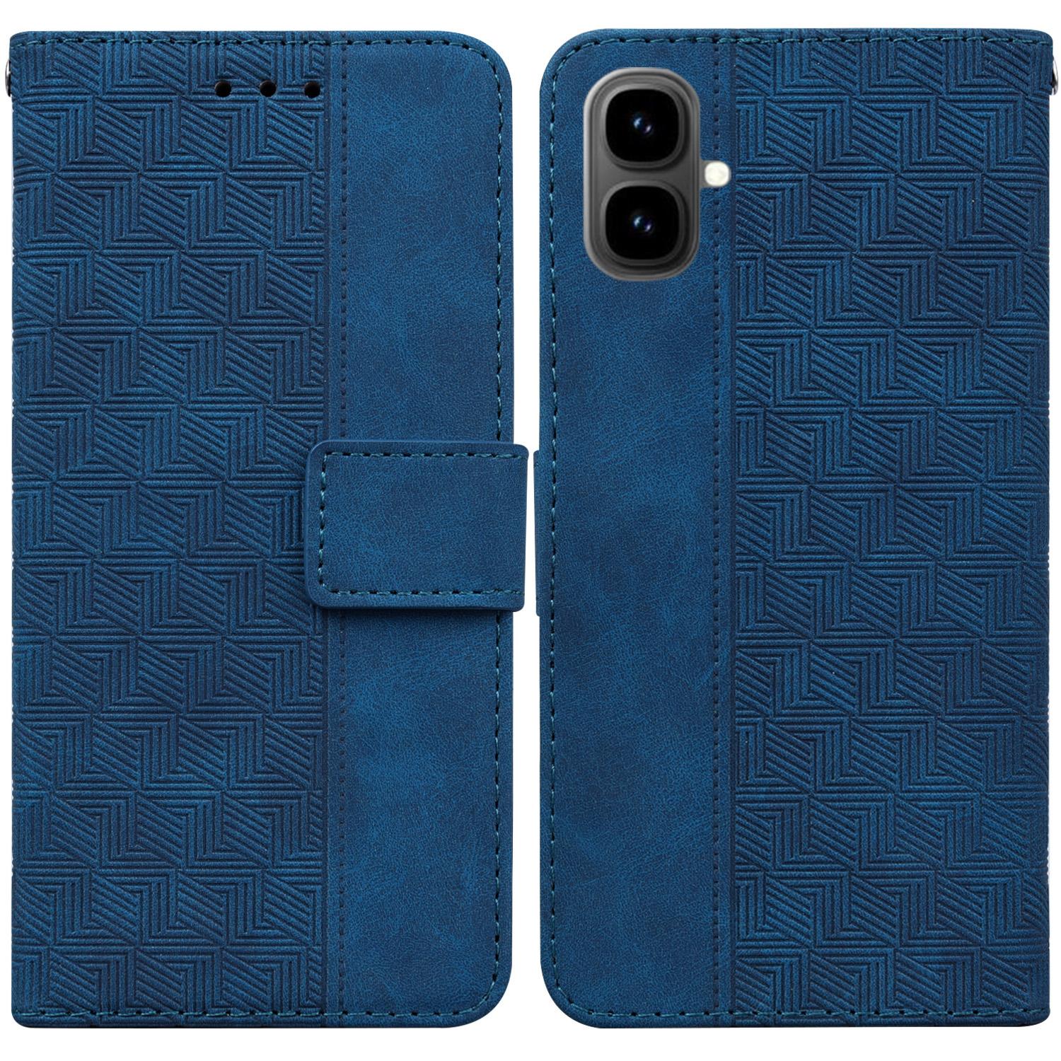 

Чехол для Infinix Smart 10 с геометрическим узором, кожаный кошелек, чехол для телефона с ремешком на запястье Blue