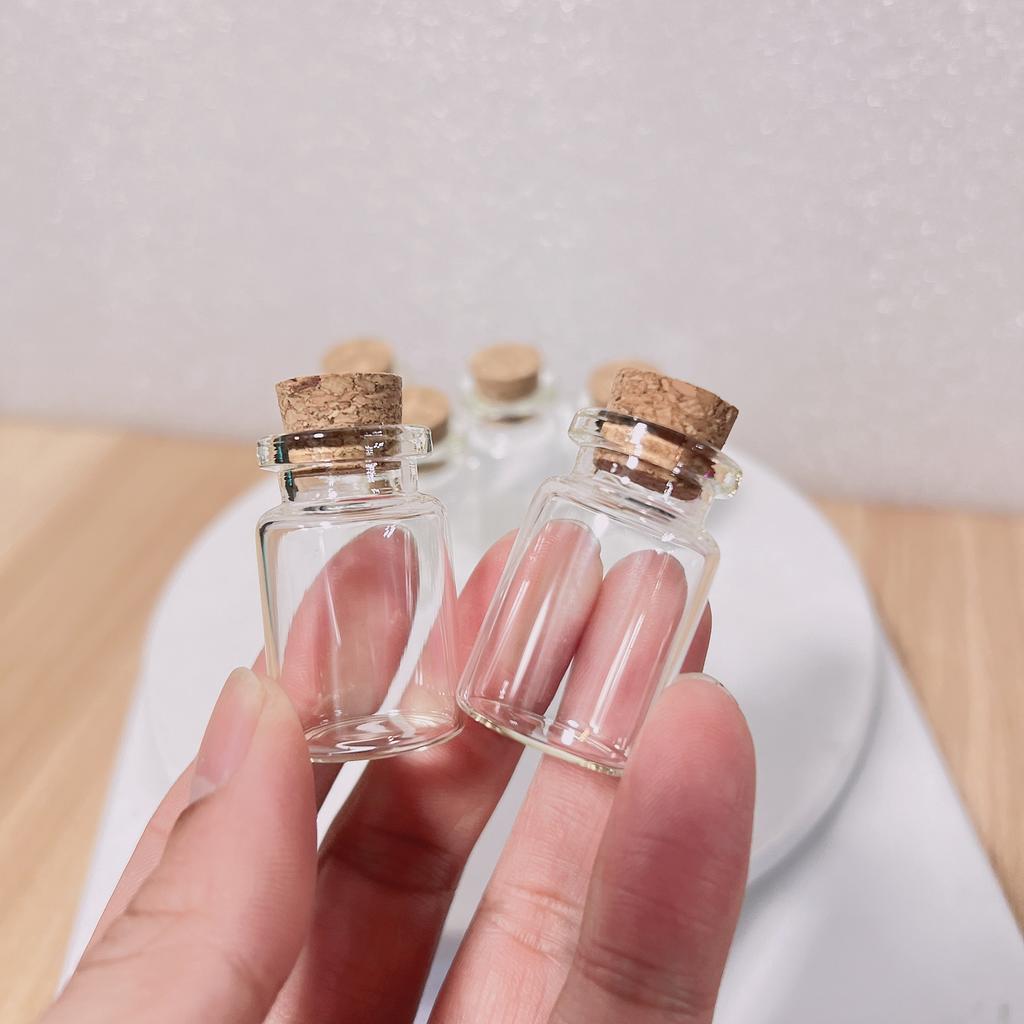 60/140 Pcs 7ml Tiny Glass Jars Cork Stoppers 11x22x35mm Small Decorative Mini Bottles DIY Home Decor Wishing Jars Craft Storage