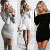 2025 European & American One-Shoulder Sexy Slim Knit Dress