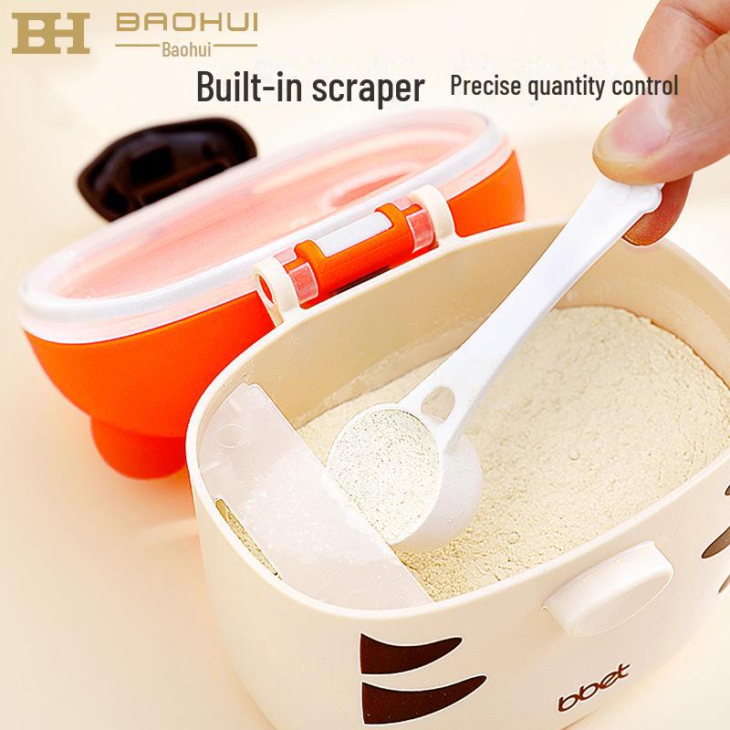 Portable Large-Capacity Baby Milk and Rice Powder Storage Box - Moisture-Proof and Sealed for Travel