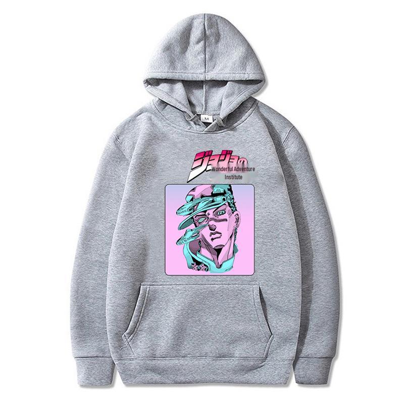 Autumn/Winter Plus Size JOJO's Bizarre Adventure Anime Pullover Hoodie - Trendy Cartoon Style