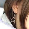 Y2K Silver Star Earrings Fashion Tremella Earrings Gifts for Women Gifts Holiday Jewelry Cute Large Star Pendant Earring Jewelry