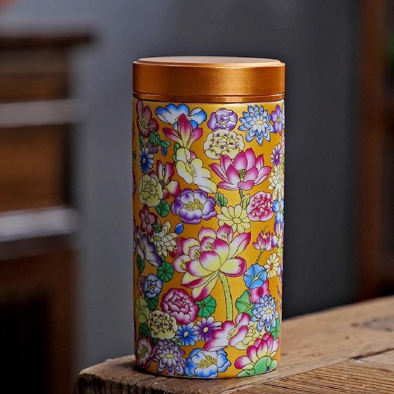 Enamel tea and sugar jar ceramic multifunctional home medicine coffee bean sealed jar kitchen storage bottle