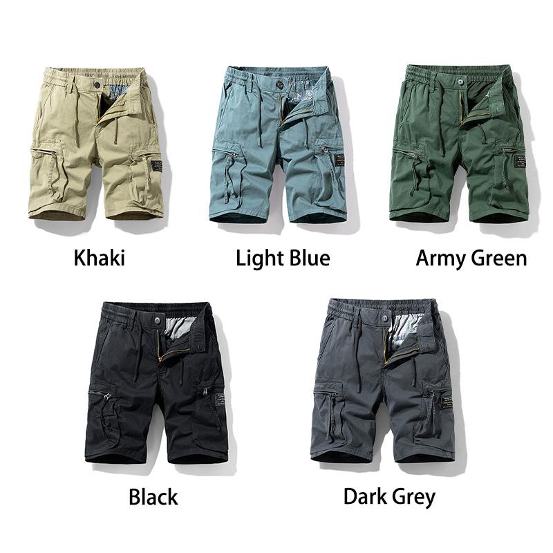 Herren Sommer Einfarbig Outdoor Freizeit Cargo Bequeme Shorts Herren Elastischer Bund Locker Gerades Design Shorts Herren