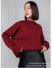 Crew neck sweater women's European, American autumn and winter new solid color versatile casual lazy pullover knitted sweater top