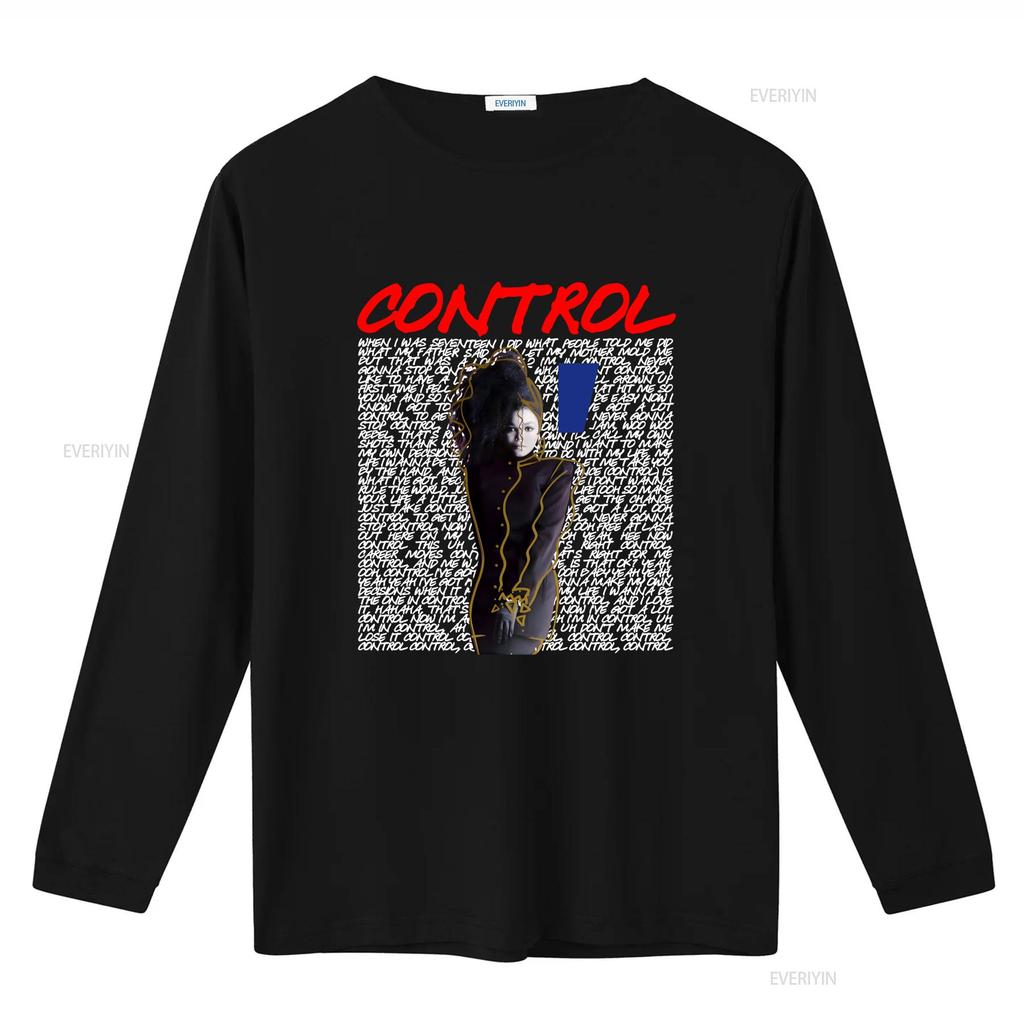 Janet Jackson Control Lyric Porträt T-Shirt vintage gewaschen lässig vielseitig bequem dehnbar Designer-Kleidung Streetwear