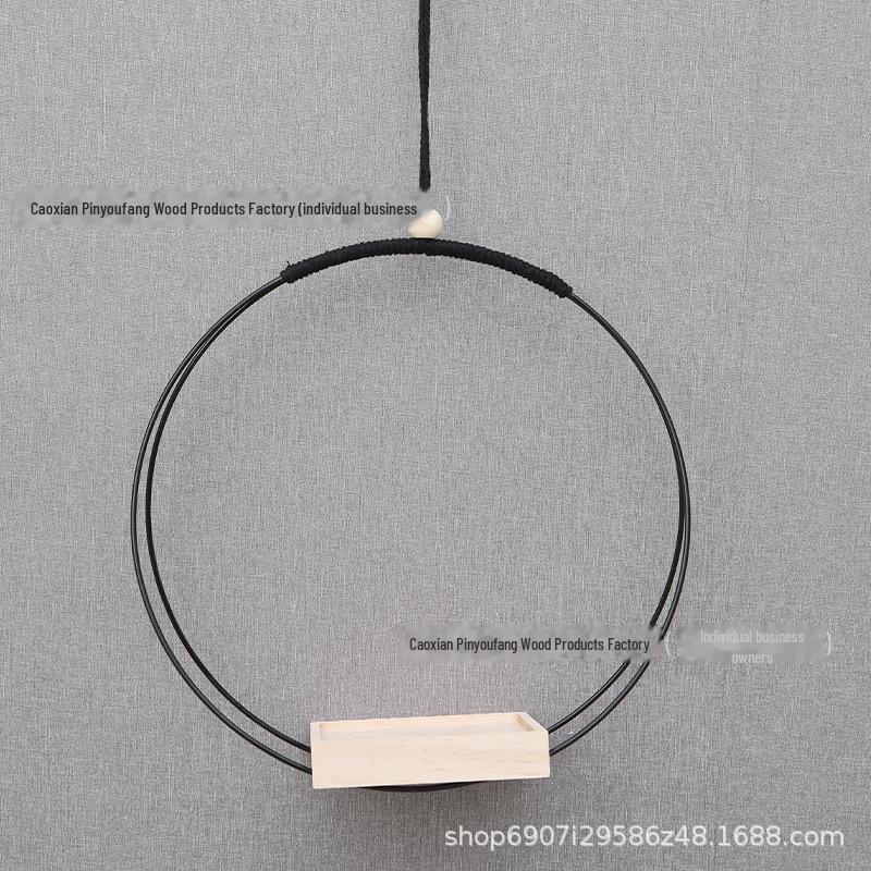 Creative Wooden & Iron Hanging Hydroponic Flower Pot for Balcony & Garden Decoration