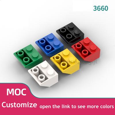 200 ST MOC-klossar 100 ST 2x2 45 Omvänd lutning Klassiska byggklossar Kit Kompatibelt med 3660 Stadshus Tak Tillbehör