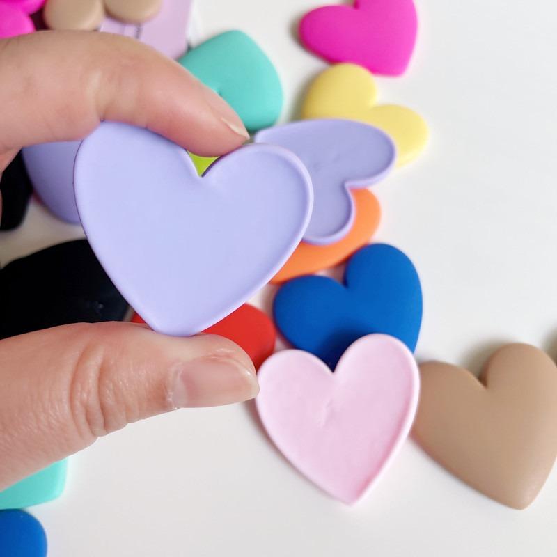 Parche con Forma de Corazón de Resina Multicolor para Joyería DIY, Pinza para el Cabello, Funda de Teléfono, Suministros de Manualidades para Coser