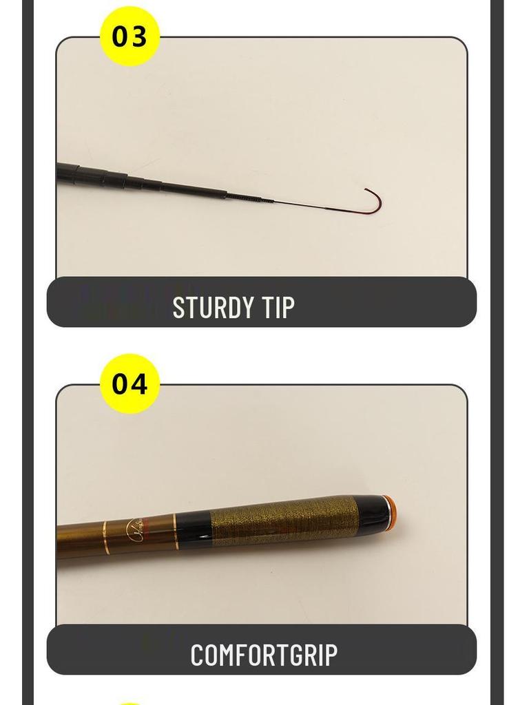 Ultra-Sensitive 43cm Carbon Telescopic Fishing Rod - Lightweight, Compact, and Retractable