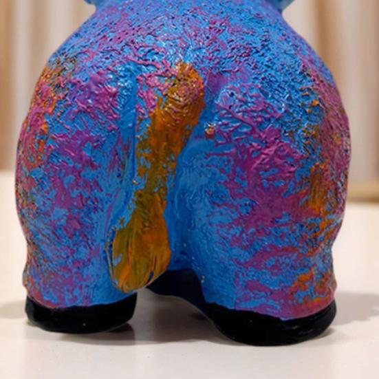 Yousheng Highland Cow Figurine Resin Multicolor Cow Miniature Ornament Hand-painted Highland Cattle Statue for Farmhouse Home Office Desktop Decor