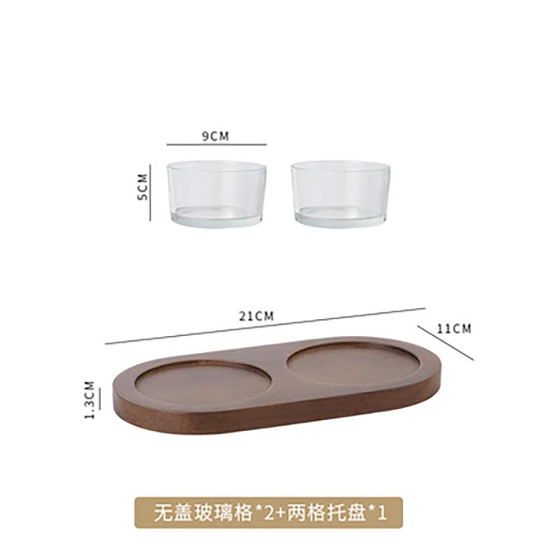 

Кухня Высококачественная японская тарелка для фруктов из цельного дерева для закусок, приправ, раздельных прозрачных банок для закусок, различных комбинаций