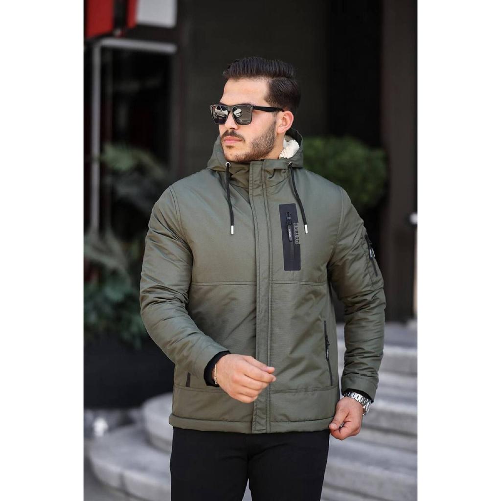 Men's Winter Coat With Fur Inside Waterproof Windproof Coldproof